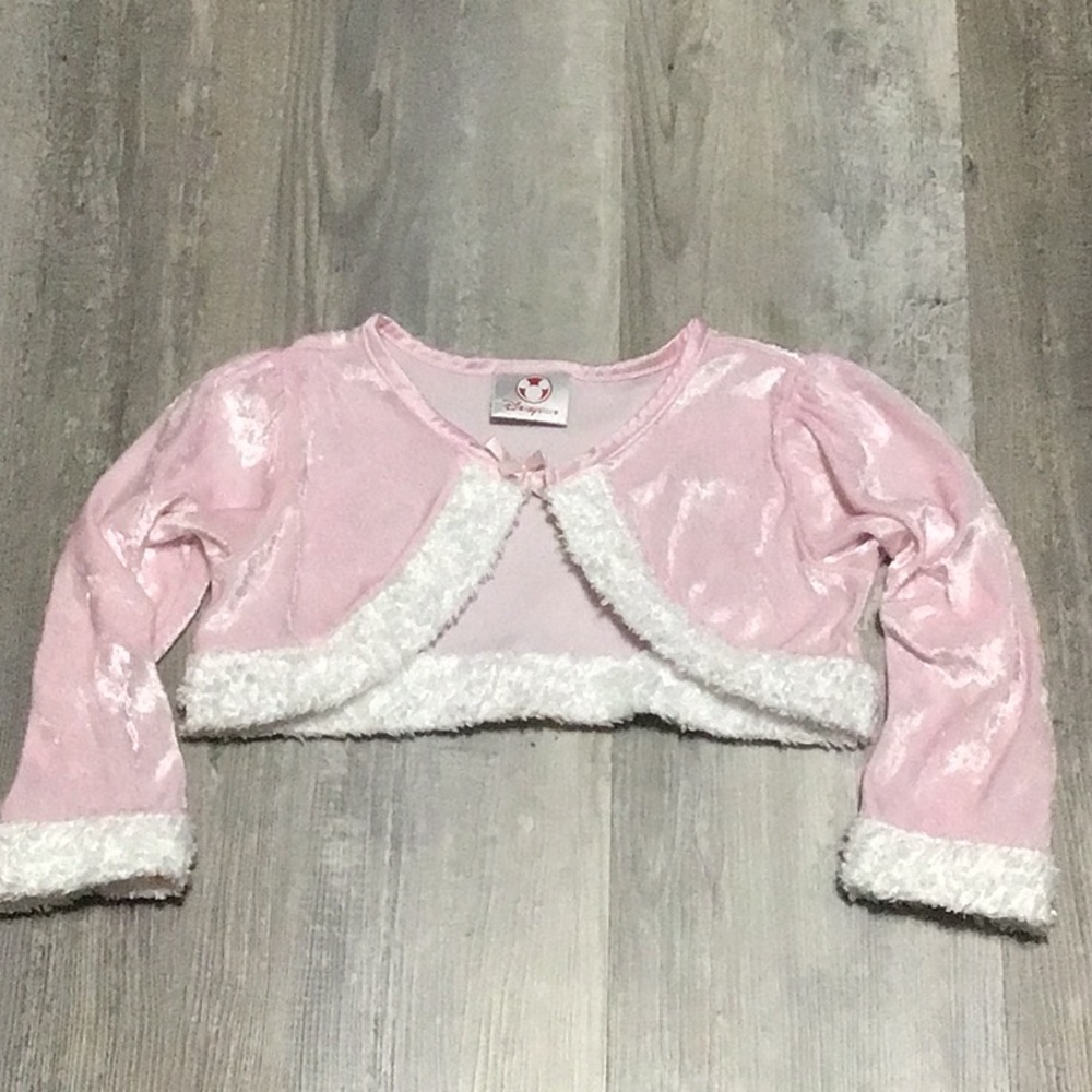 Disney Store,Princess Pink Sweater,Faux FurJacket,Size Girl XS 4